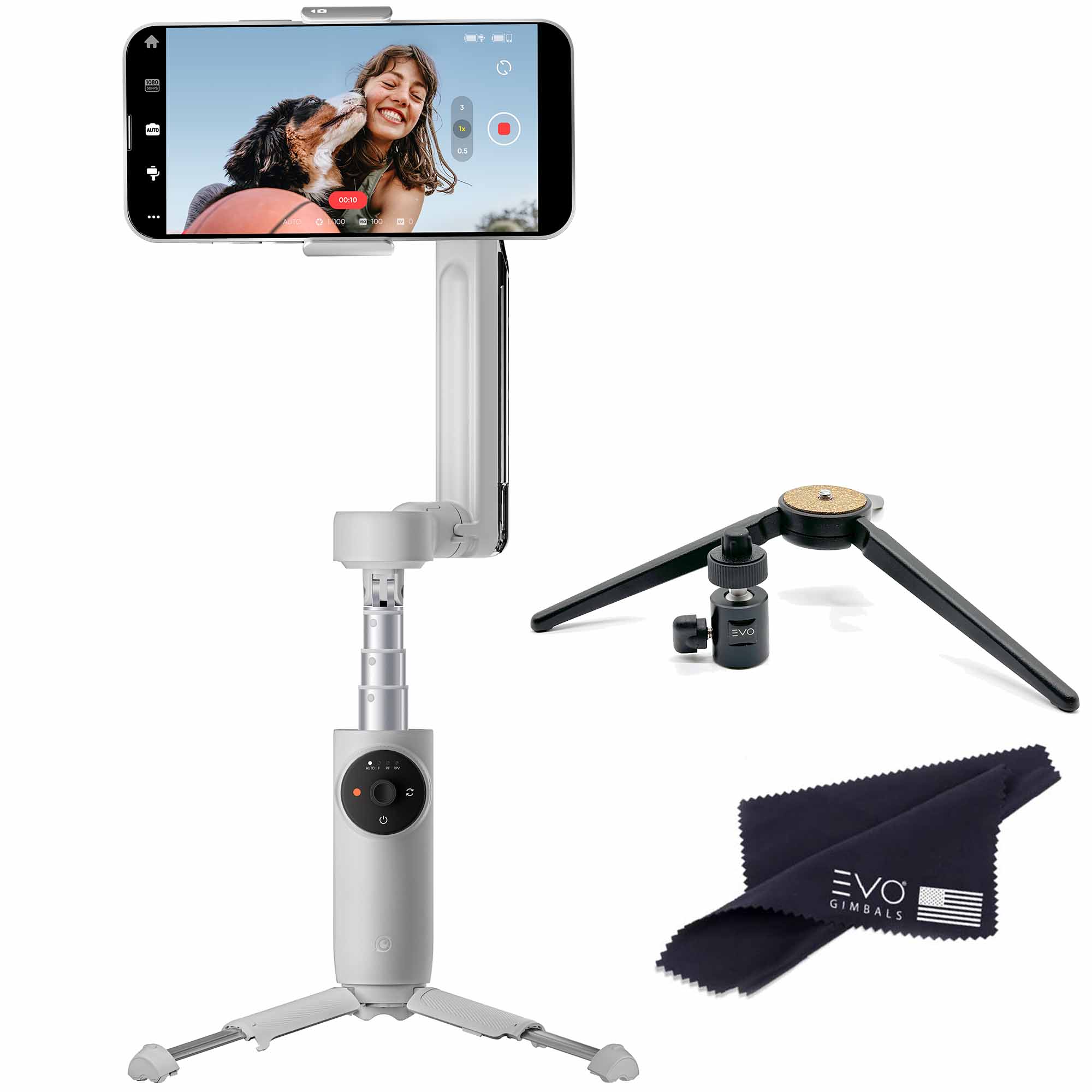 Insta360 Flow - AI-Powered Smartphone Stabilizer, Auto Tracking, 3-Axis  Stabilization, Built-in Selfie Stick & Tripod, Portable & Foldable, with  EVO