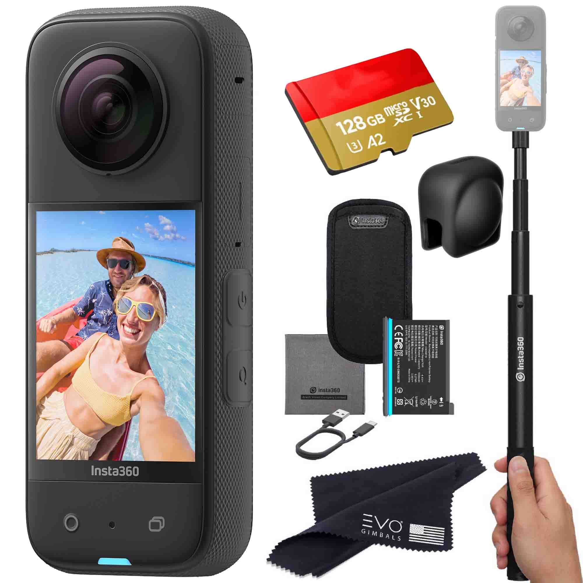Invisible Selfie Stick Bullet Time Bundle Kit For Insta360 X3 /ONE X2/ONE  R/X