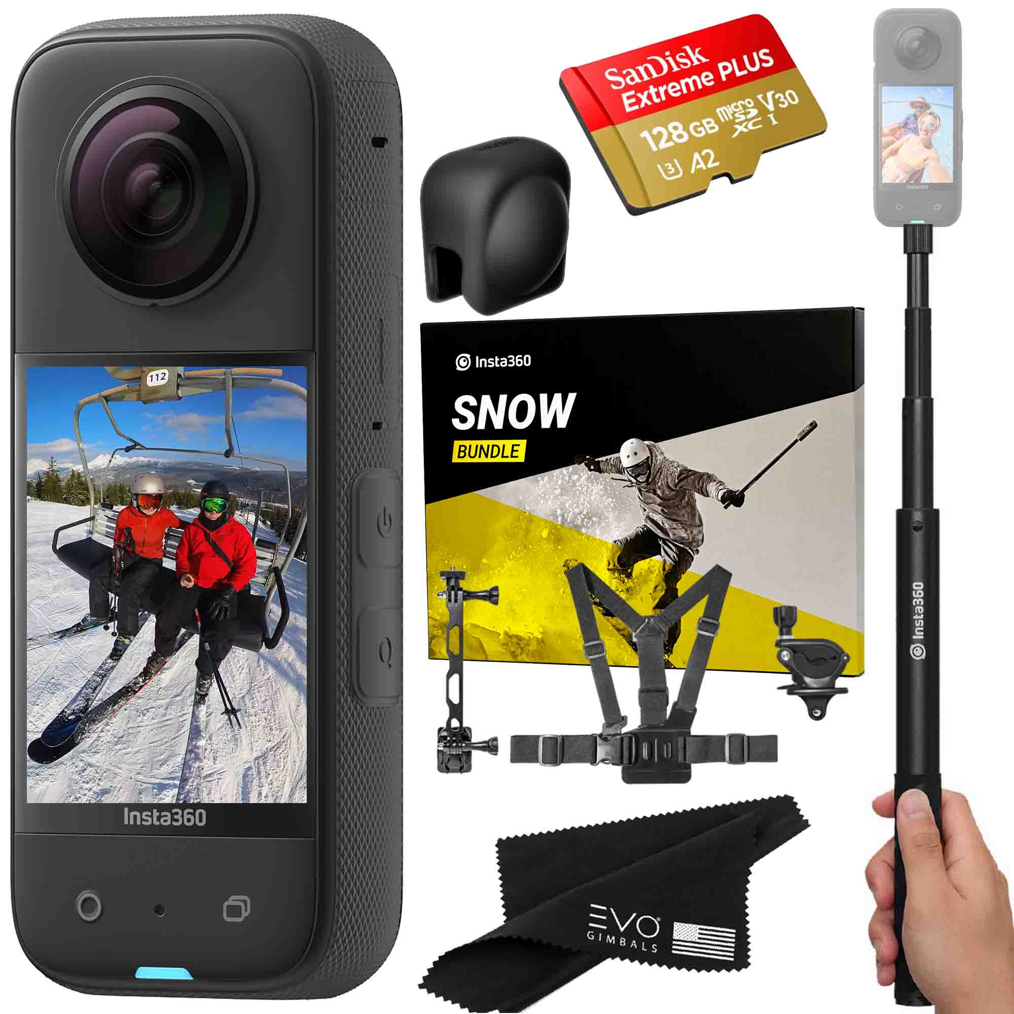 Insta360 One RS - Twin Edition 360° & 4K + Selfie Stick PACK