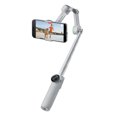 Insta360 Flow - AI-Powered Smartphone Stabilizer, Auto Tracking, 3-Axis Stabilization, Built-in Selfie Stick & Tripod, Portable & Foldable, with EVO Gimbals Tripod(Stone Gray)