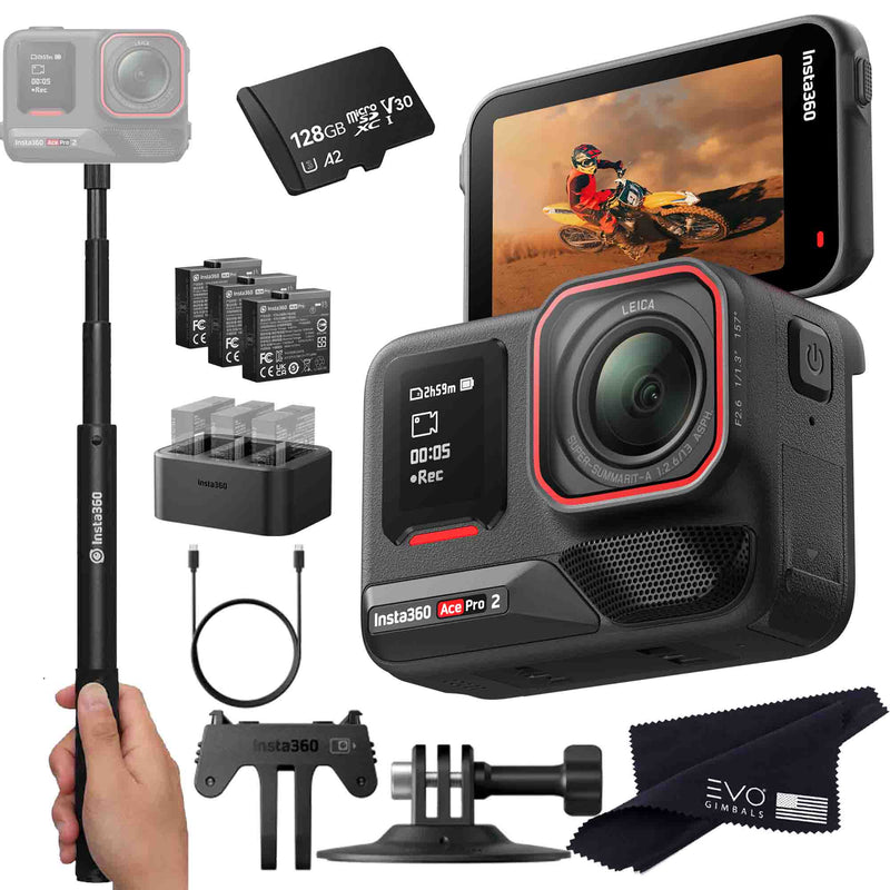 Insta360 Ace Pro 2 EVOGimbals.com 128GB Battery Bundle 