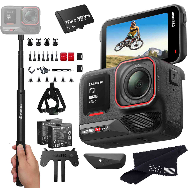 Insta360 Ace Pro 2 EVOGimbals.com 128GB Bike Bundle 