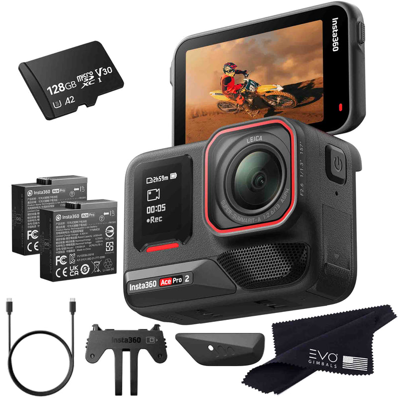 Insta360 Ace Pro 2 EVOGimbals.com 128GB Camera and Card 