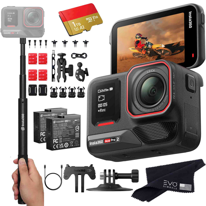 Insta360 Ace Pro 2 EVOGimbals.com 1TB Motorcycle Bundle 