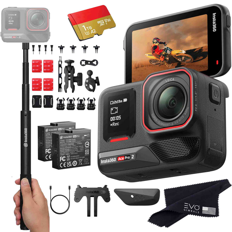 Insta360 Ace Pro 2 EVOGimbals.com 1TB Motorcycle Bundle 