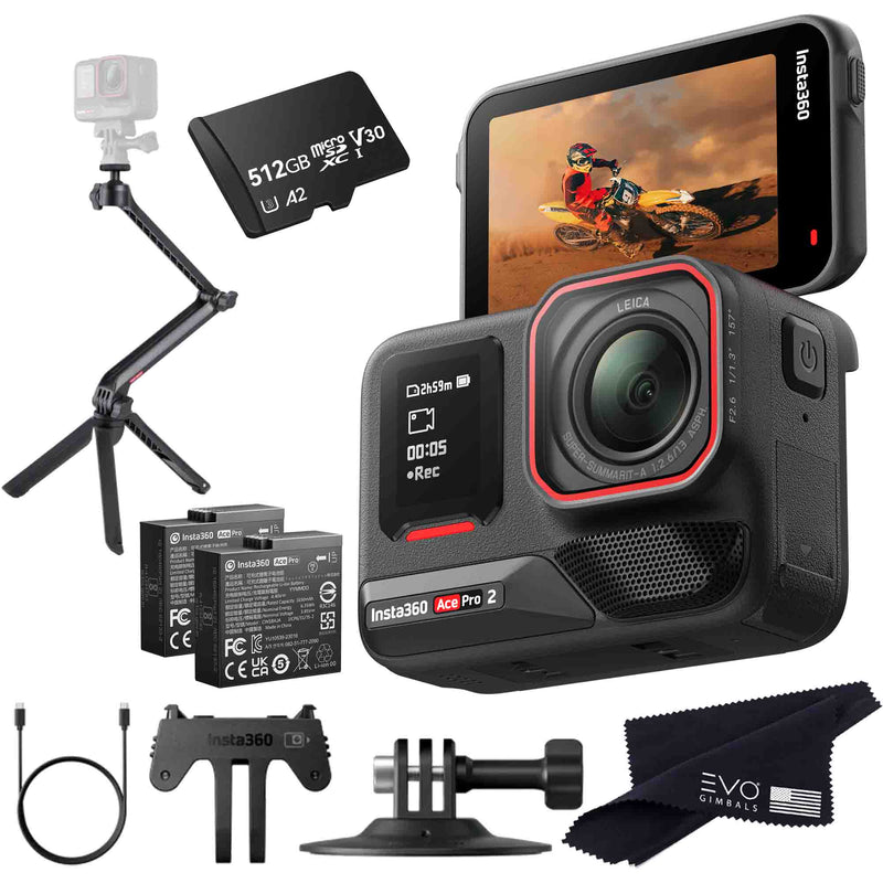 Insta360 Ace Pro 2 EVOGimbals.com 512GB Multi Mount Bundle 