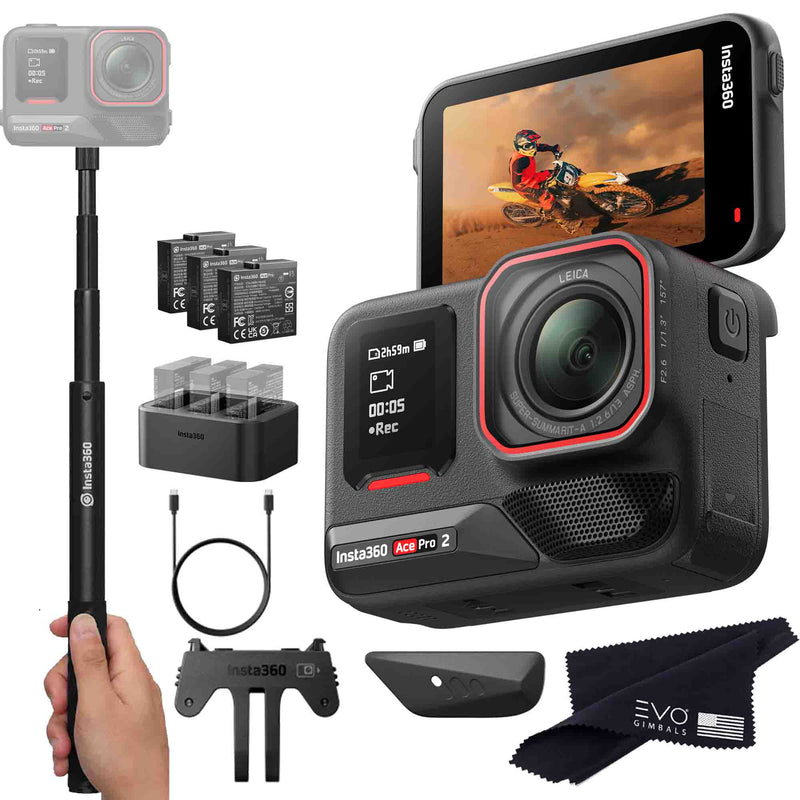 Insta360 Ace Pro 2 EVOGimbals.com No Card Battery Bundle 