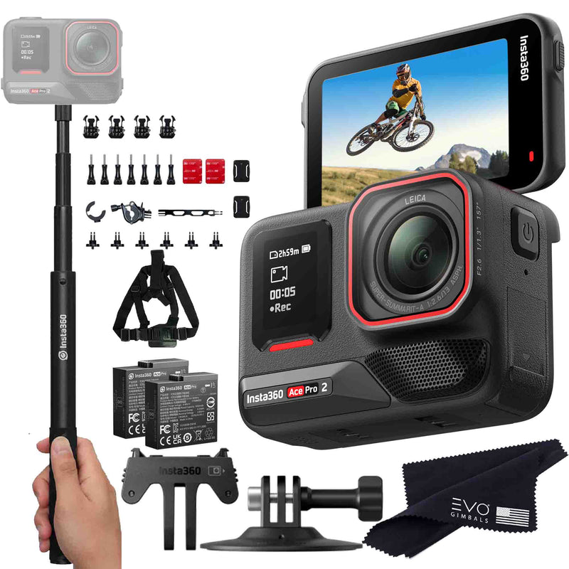 Insta360 Ace Pro 2 EVOGimbals.com No Card Bike Bundle 