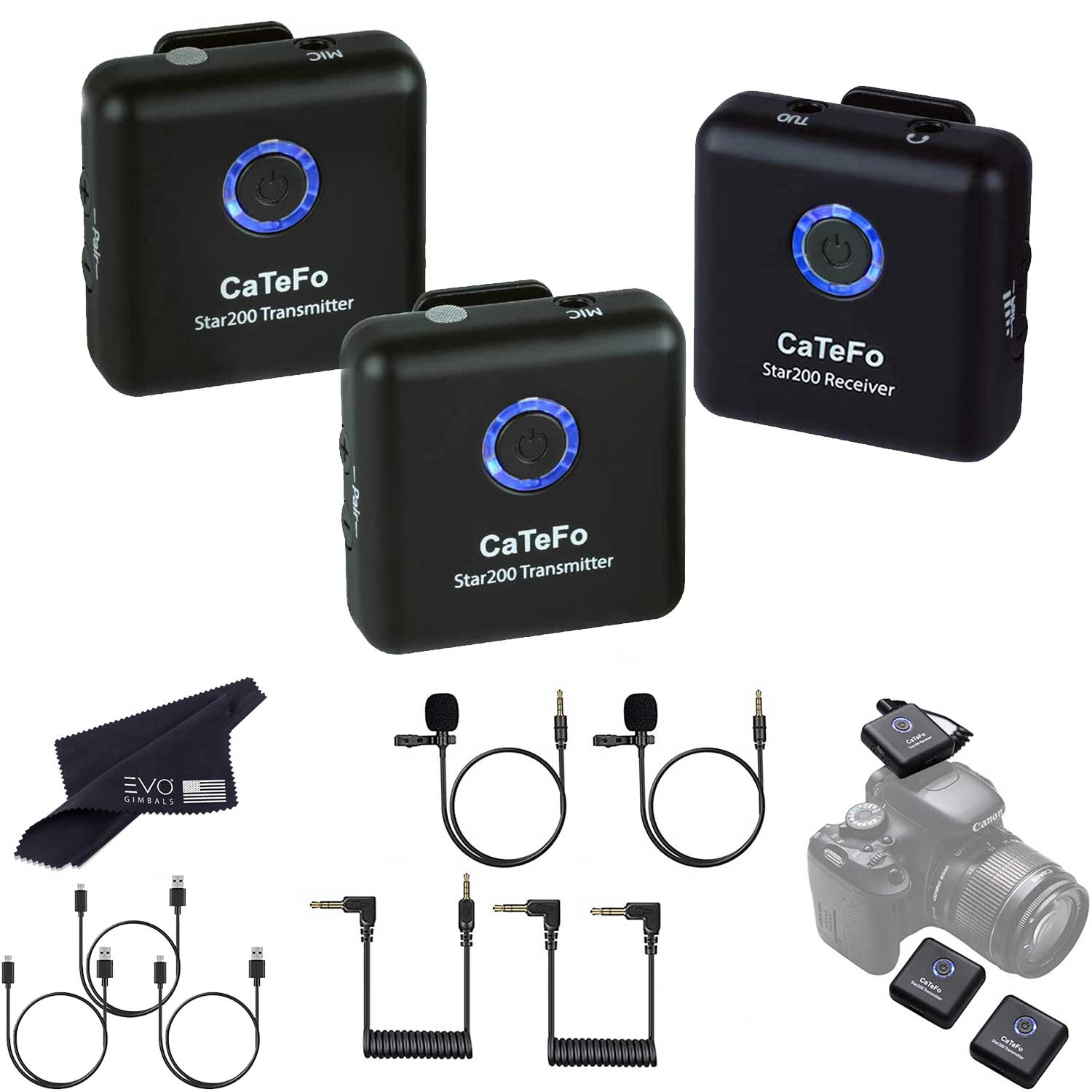 CaTeFo Star200 T1 Dual Channel Wireless Microphone System