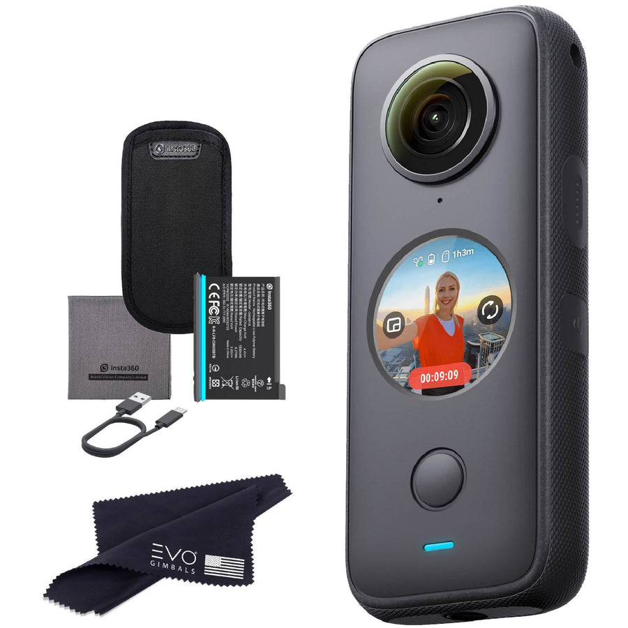 Insta360 ONE X2 360 Camera Bundle Includes Extra Battery, Charger, Selfie  Stick & 128GB Memory Card (5 Items)