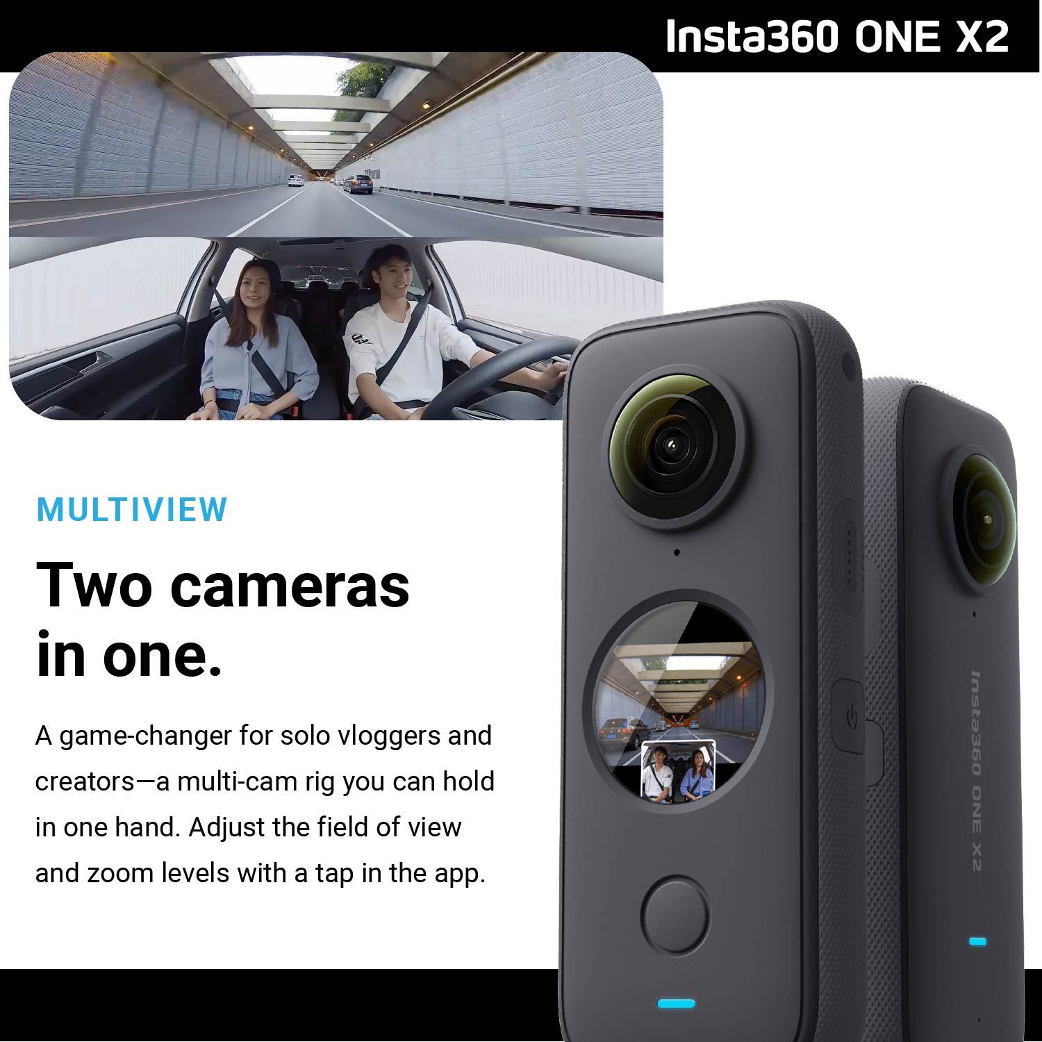 Insta360 ONE X2 360 Pocket Camera with Battery, 64GB microSD Card &  Accessories 249148 C
